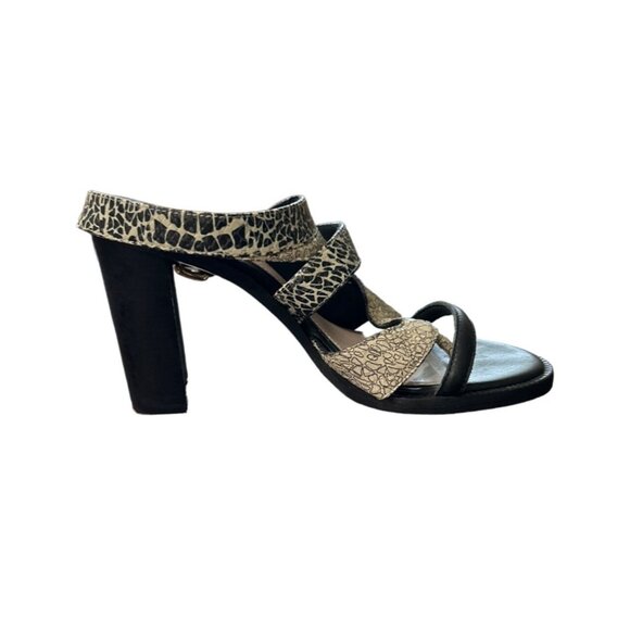 DEREK LAM Crosby Women's Heels Shirin Snake Stappy Sandal Leather Size 10 - Picture 4 of 9